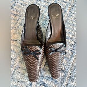 Stuart Weitzman Brown Woven Kitten heels / Mules 8